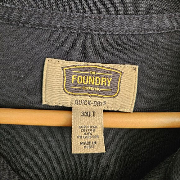 The Foundry Supply Co Quick-Dri 3XL Pima Cotton Black Short Sleeve Polo Shirt - Picture 3 of 8